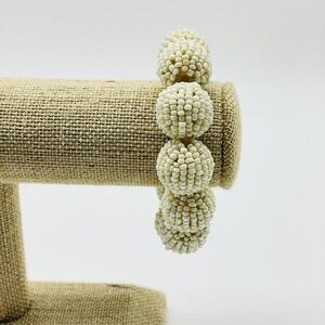 Vintage Faux Pearl Beaded Stretch Bracelet Cluster Ball Statement Bracelet